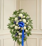 Blue and White Sympathy Standing Spray 