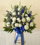 Blue and White Sympathy Standing Spray