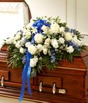 Blue & White Mixed Half Casket Cover