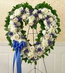 Blue & White Standing Open Heart