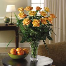 Burst of Orange Dozen Roses 
