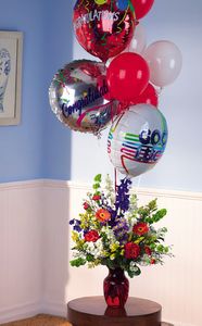 Congratulations Balloons with Flower