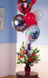 Congratulations Balloons with Flower