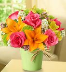 Fields of Europe in Green Tin Planter 