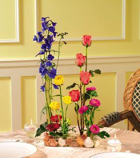 Floral and Seashell Centerpiece