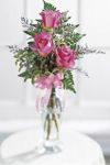 Triple Delight Rose Bouquet w small teddy bear