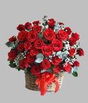 Basket of 24 red roses