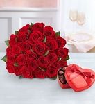 Bouquet of 24 red rose and chocolate