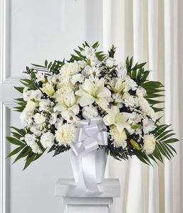 florist Irving -White Sympathy Basket