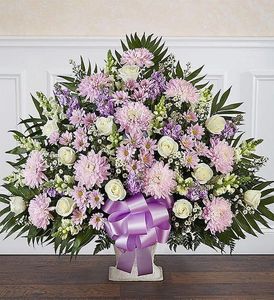 Floor Basket- Lavender & White 