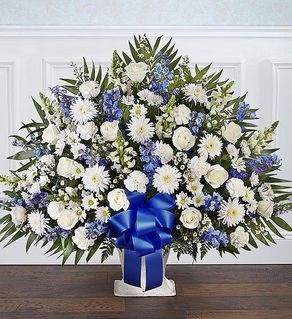 Floor Basket- Blue & White