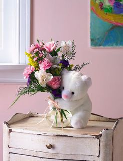 Flower with Teddy Bear