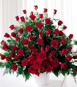 Red Rose Funeral Basket