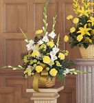 Funeral Flower Bouquets >Vibrant Yellow Basket Flowers Funeral Flower Bouquets >Vibrant Yellow Basket Flowers