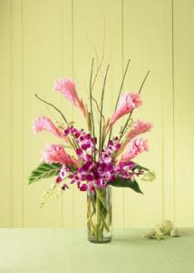 Ginger with orchid Arranged