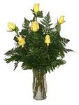Half Dozen Yellow Roses Arranged Half Dozen Yellow Roses Arranged