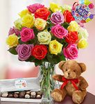 Happy Birthday Assorted Roses, Happy Birthday Assorted Roses,