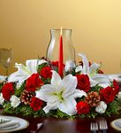 Holiday Centerpiece with Glass Hurricane 