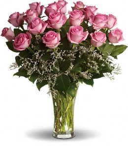 Irving Florist TwoLong Stemmed Premium Pink Roses T4-1B