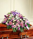 Lavender & White Half Casket Cover