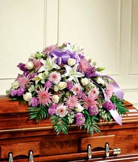 Lavender & White Half Casket Cover