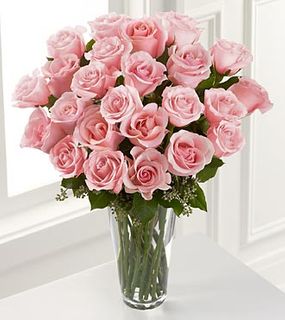 Long Stem Pink Rose Bouquet 24