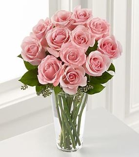 Long Stem Pink Rose Bouquet