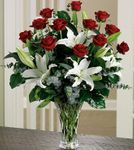 Long-Stem Roses and Lilies Arrangement Vase variety Long-Stem Roses and Lilies Arrangement Vase variety