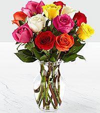Mixed 1 dozen longstem rose