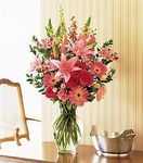 Mixed Pinks in Clear Glass 