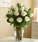 One Dozen Long-Stem White Roses