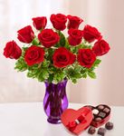 One Dozen Roses and Chocolate 