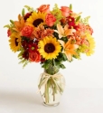Orange lily and sunflower