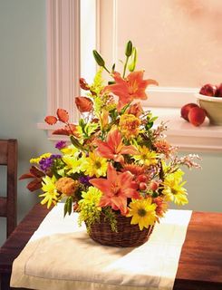Orange lily basket