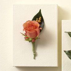 Orange Rose Boutonniere 