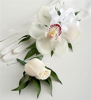 Orchid Corsage & Rose Boutonniere Package 