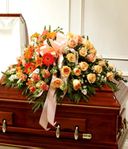 Peach, Orange & White Mixed Half Casket Cover