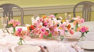 Pink and Peach Centerpiece-