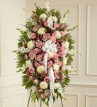 Pink and White Sympathy Standing Spray 