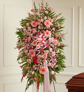 Large Pink Sympathy Standing Spray 