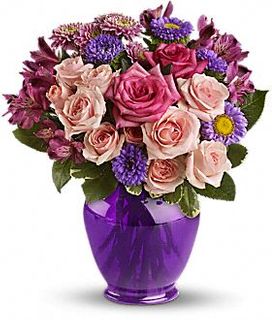 Purple Medley Bouquet with Roses 