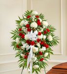 Red and White Sympathy Standing Spray 