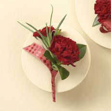 Red Carnations Boutonniere 