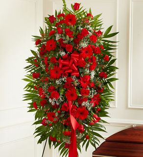 Red Mixed Sympathy Standing Spray 