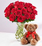 Red Roses with Bear Red Roses with Bear