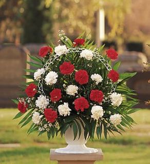 Red Sympathy Flowers Hope and Honor Basket Flowers