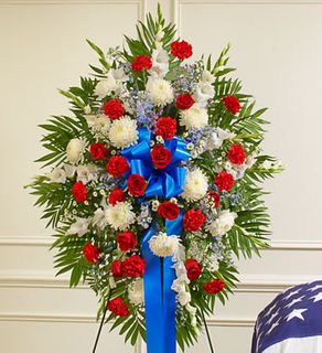 Red, White and Blue Sympathy Standing Spray 