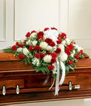 Red & White Mixed Half Casket Cover