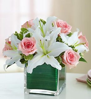 Rose and Lily Cube Bouquet 