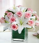 Rose and Lily Cube Bouquet 